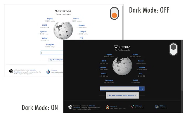 Dark mode in Wikipedia